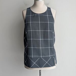1. State Gray Checkered Sleeveless Top